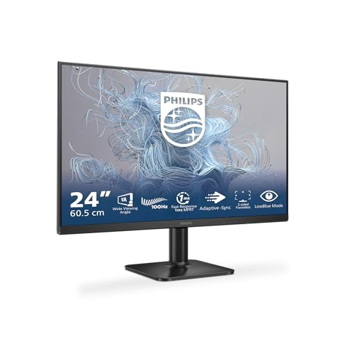 فيليبس 24E2N1100LB - شاشة Full HD بوصة 24، مزامنة الصورة التكيفية (1920x1080، 100 هرتز، 1x D-Sub، 1x HDMI 1.4) باللون الأسود