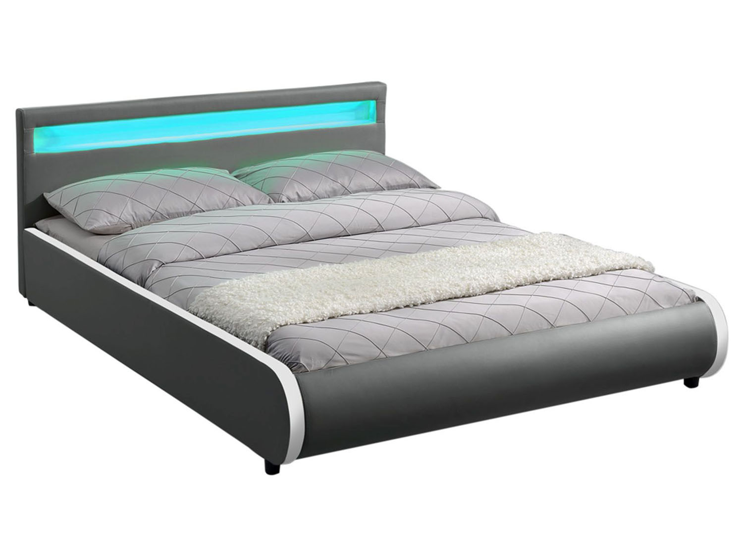 سرير بولستر جوسكيز سيفيلا (رمادي داكن، 140x200 سم)